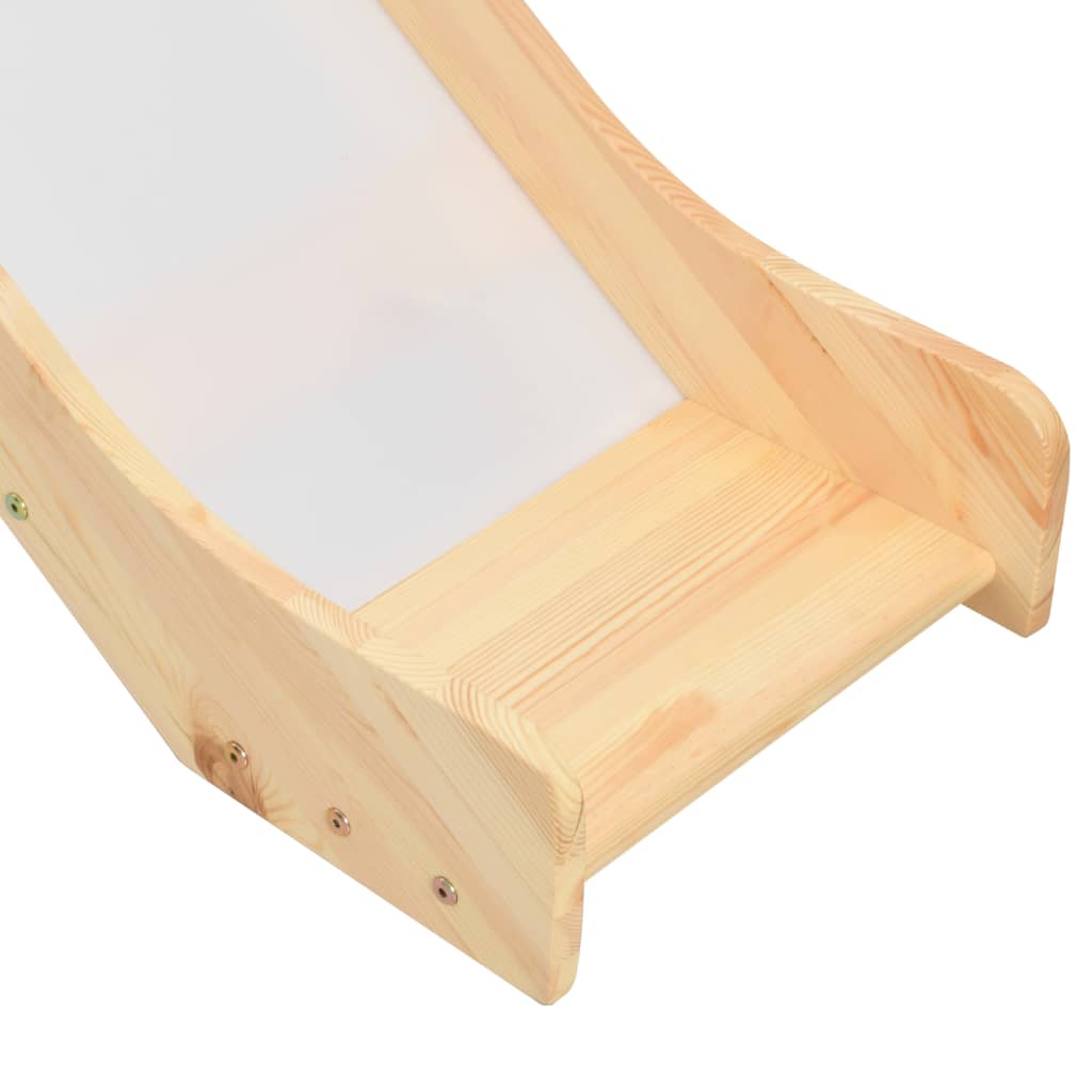 Children's Loft Bed Frame With Slide & Ladder Pinewood 208X230Cm