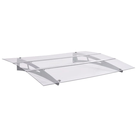 Door Canopy Silver And Transparent Pet