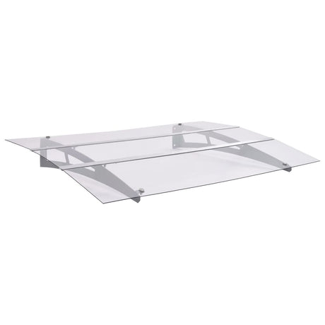 Door Canopy Silver And Transparent Pet