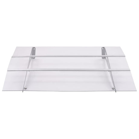 Door Canopy Silver And Transparent Pet