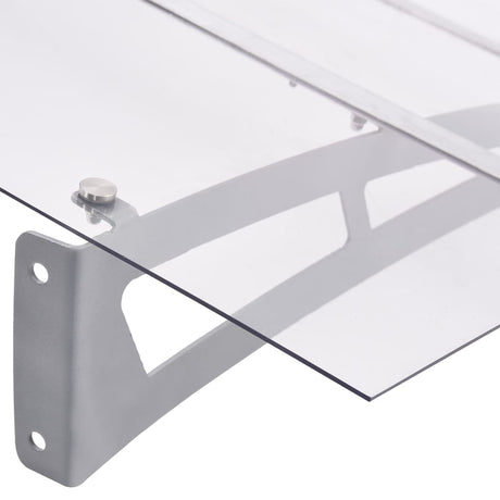 Door Canopy Silver And Transparent Pet