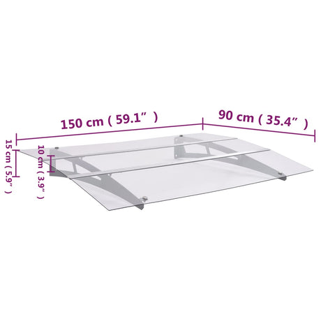 Door Canopy Silver And Transparent Pet