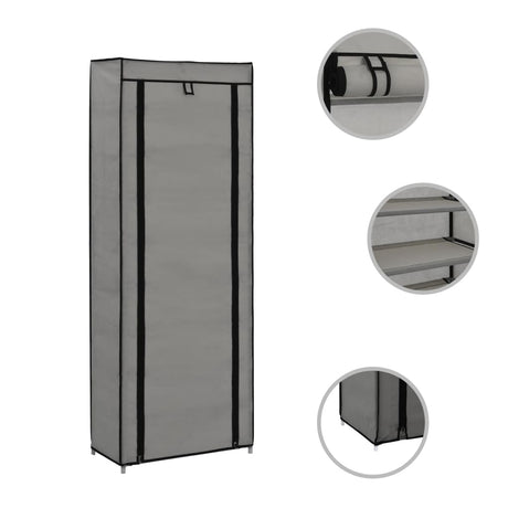 Shoe Cabinet With Cover 57X29X162 Cm Fabric