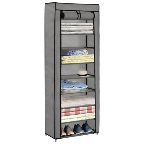 Shoe Cabinet With Cover 57X29X162 Cm Fabric