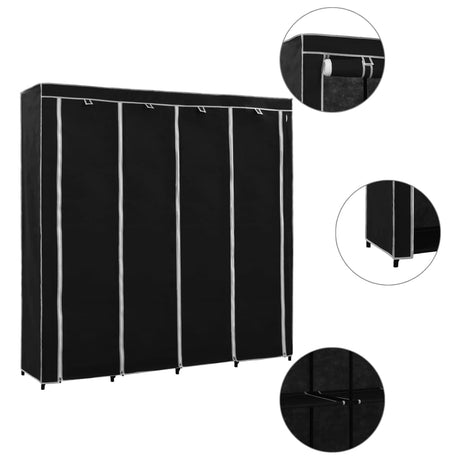 Wardrobe With 4 Compartments 175X45X170 Cm