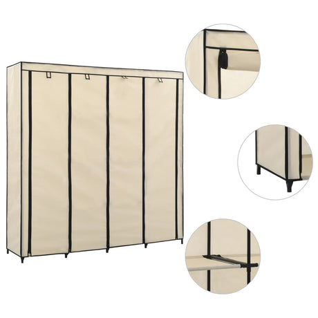 Wardrobe With 4 Compartments 175X45X170 Cm