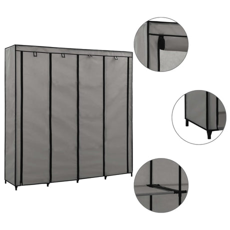 Wardrobe With 4 Compartments 175X45X170 Cm
