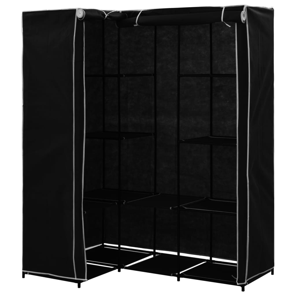 Corner Wardrobe Black 130x87x169 cm
