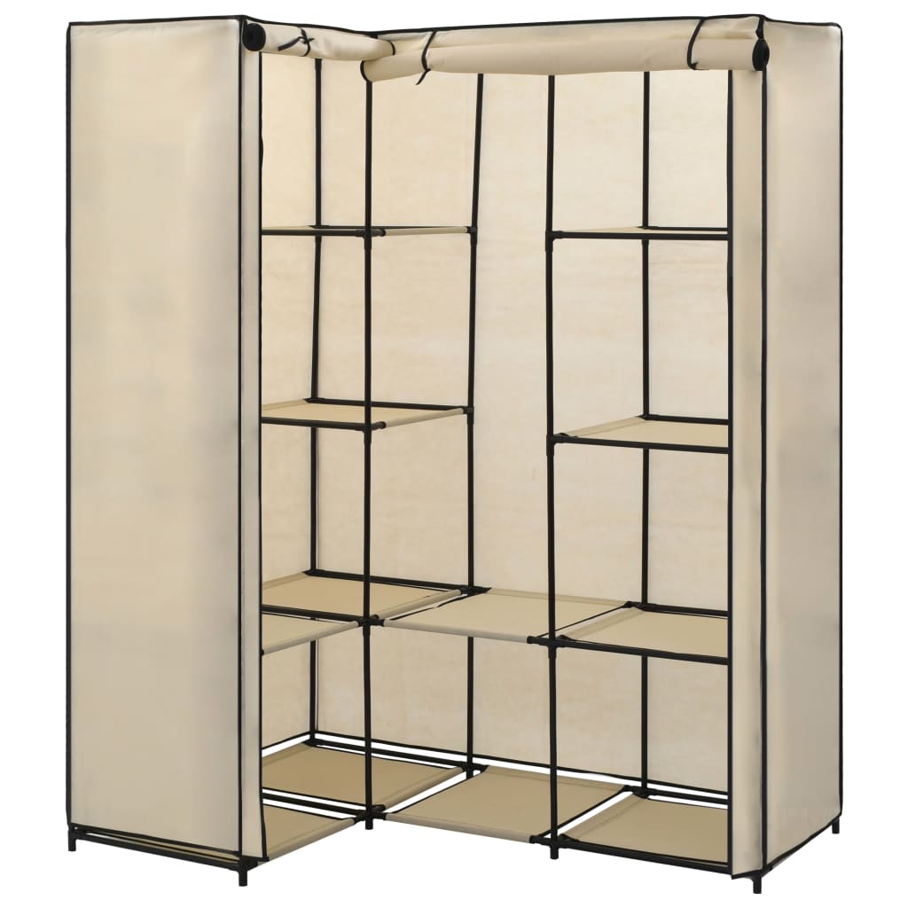 Corner Wardrobe Cream 130x87x169 cm
