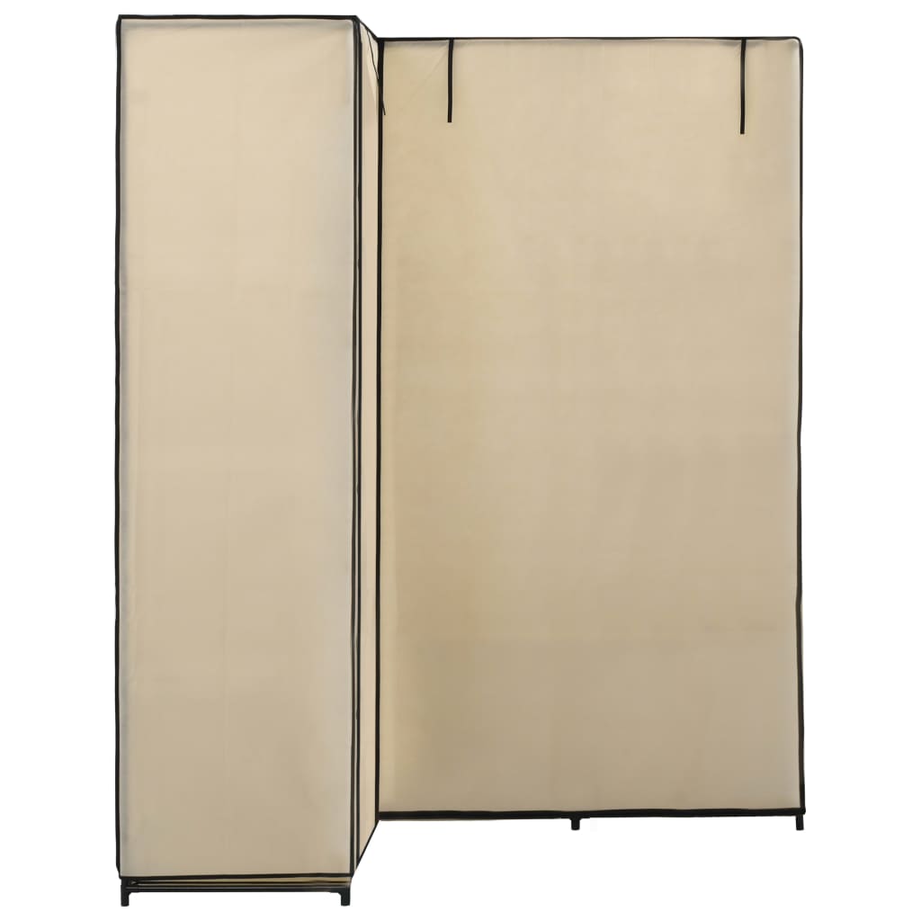Corner Wardrobe Cream 130x87x169 cm
