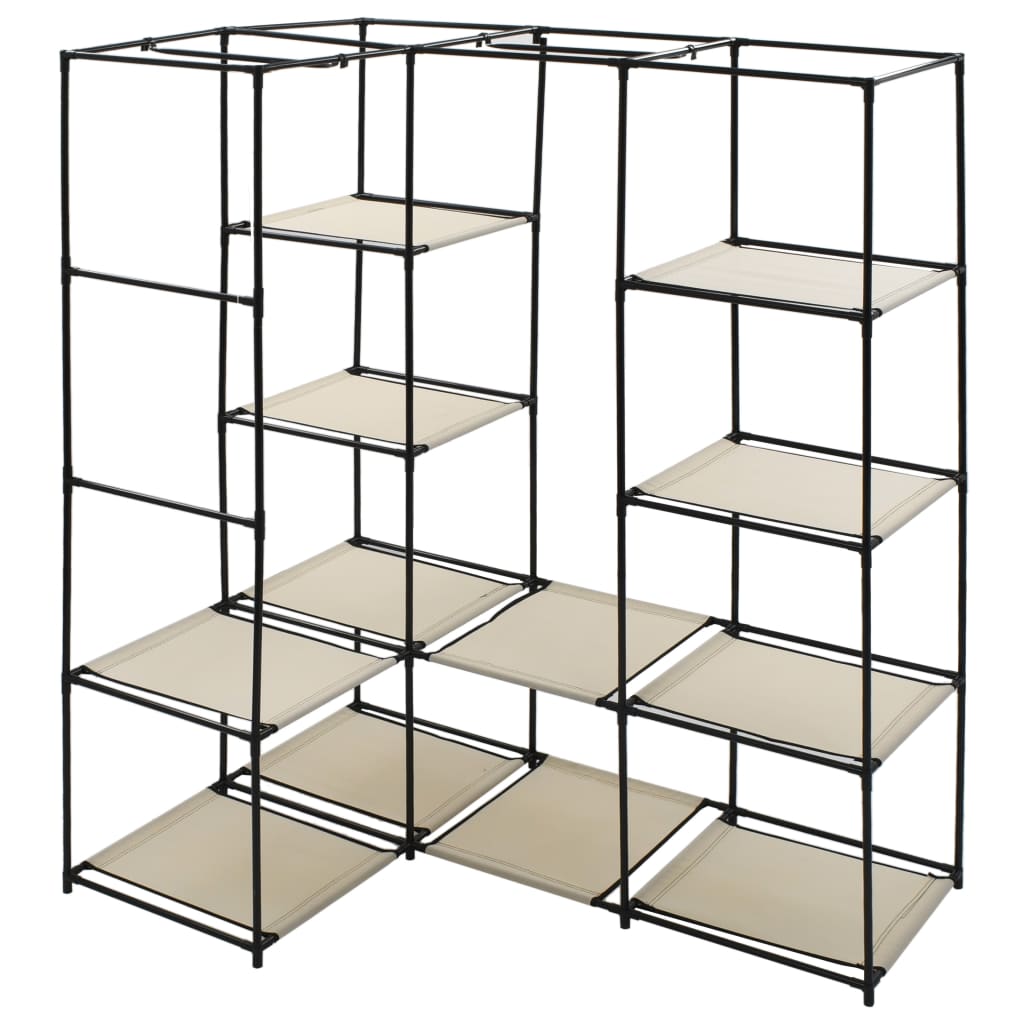 Corner Wardrobe Cream 130x87x169 cm