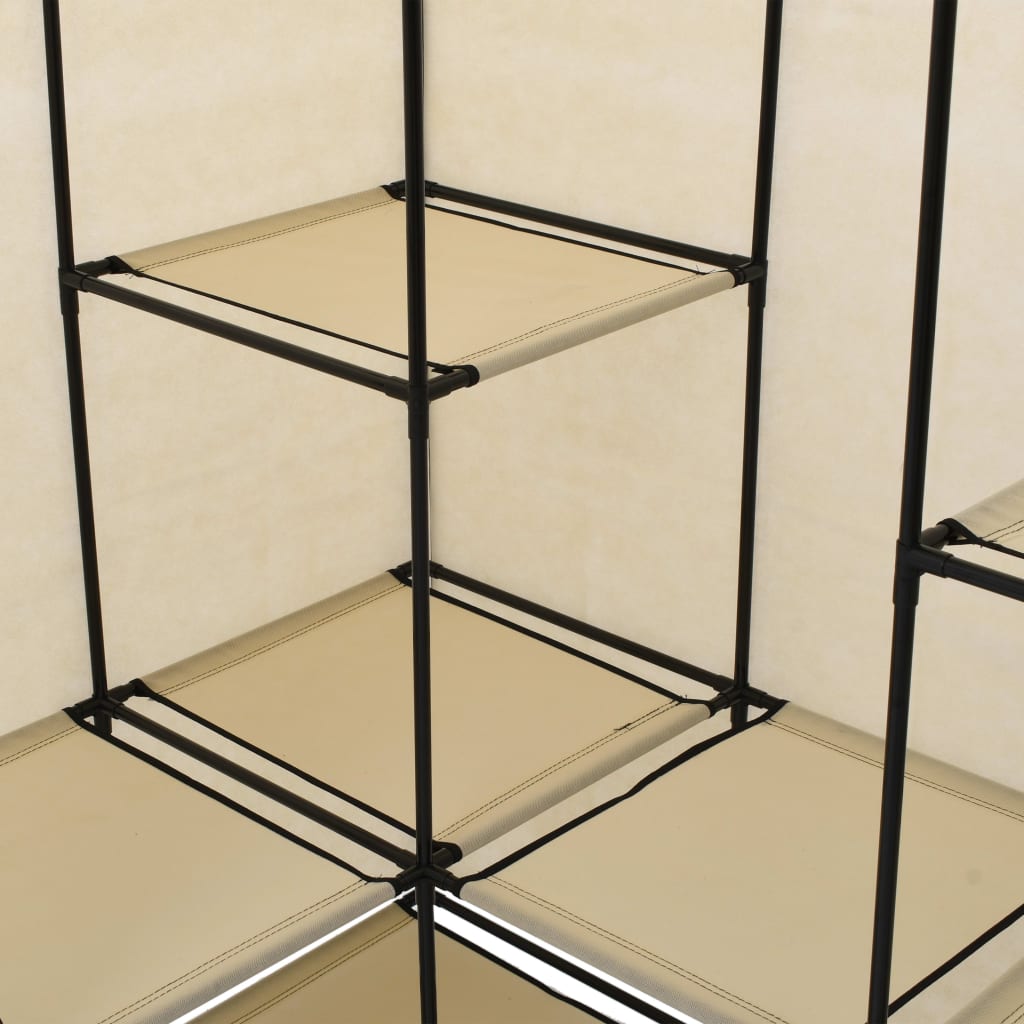 Corner Wardrobe Cream 130x87x169 cm