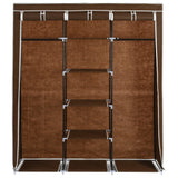 Wardrobe with Compartments and Rods Brown 150x45x175 cm Fabric
