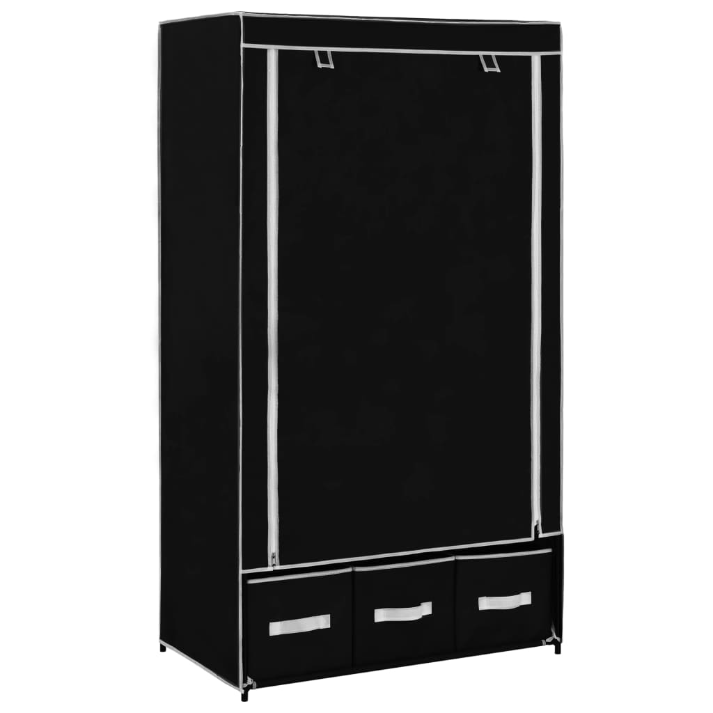 Wardrobe Black 87x49x159 cm Fabric
