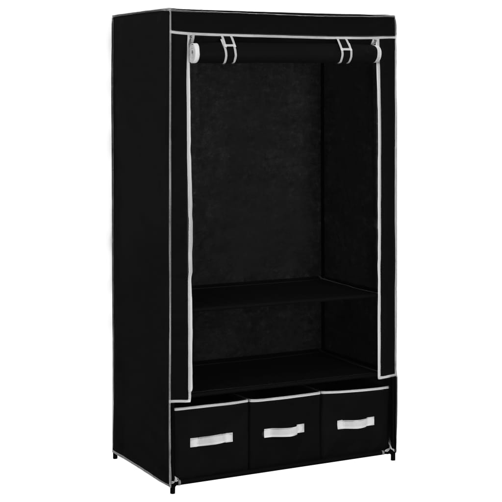 Wardrobe Black 87x49x159 cm Fabric