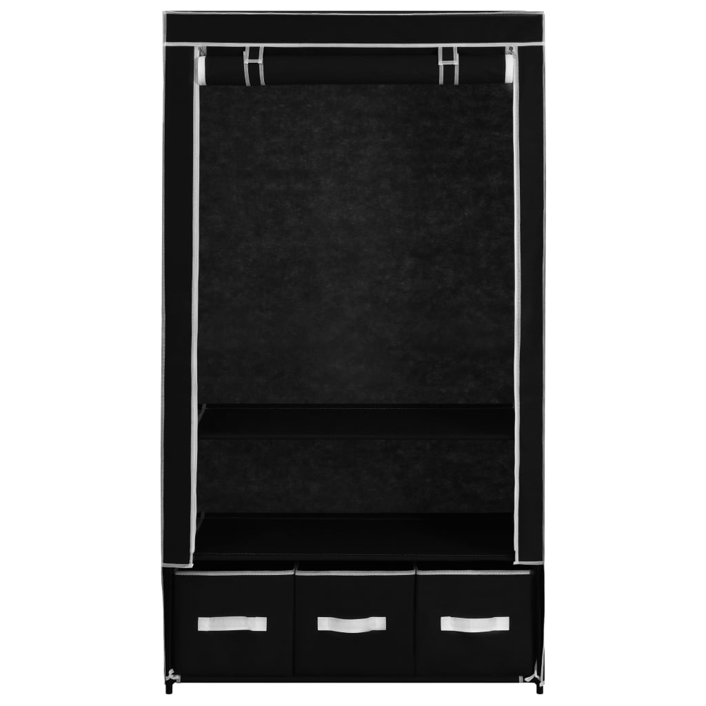 Wardrobe Black 87x49x159 cm Fabric