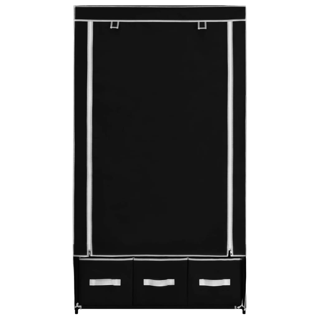 Wardrobe Black 87x49x159 cm Fabric