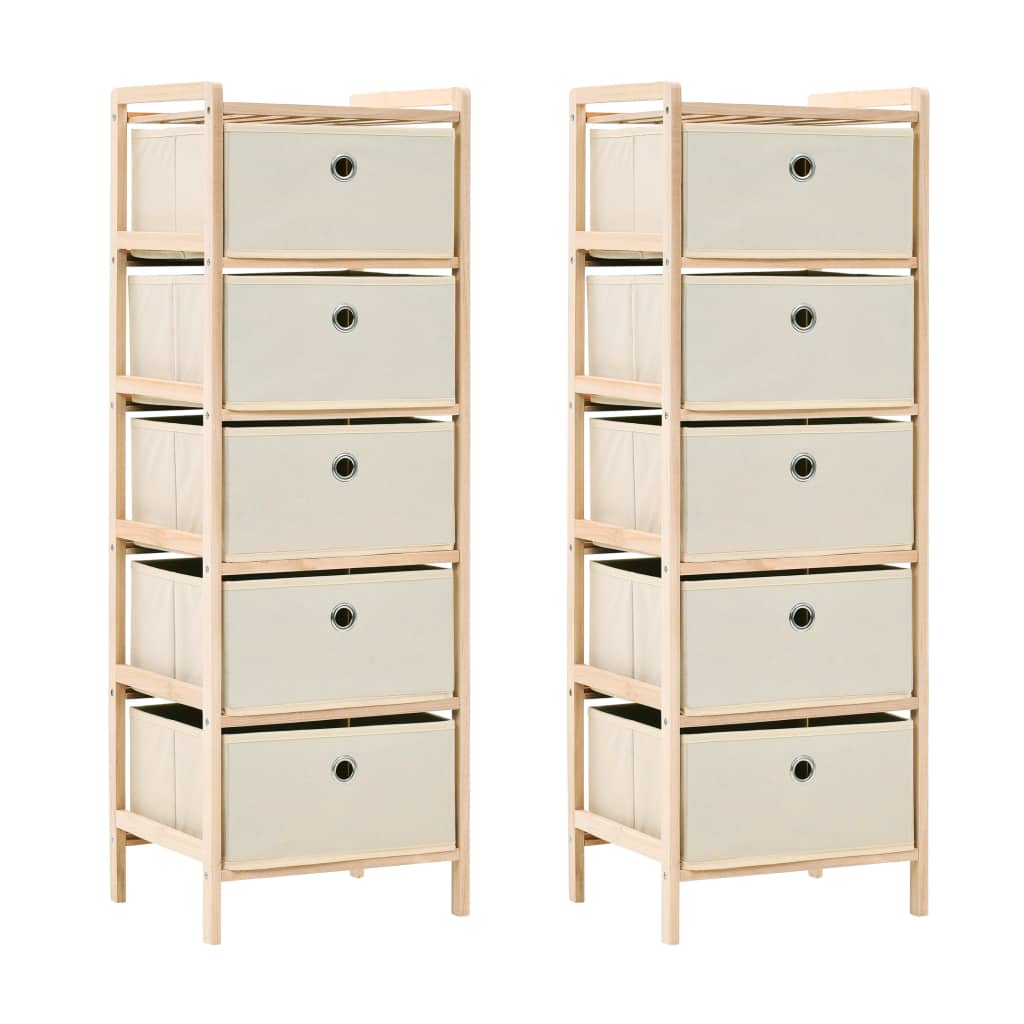 Storage Rack With 3 Nonwoven Baskets Cedar Wood Beige