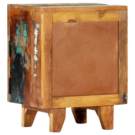 Hand Carved Bedside Cabinet 40X30X50 Cm Solid Reclaimed Wood