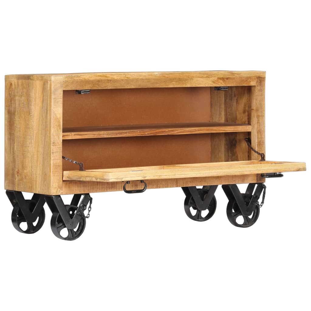 Shoe Cabinet 86X35X55 Cm Solid Mango Wood