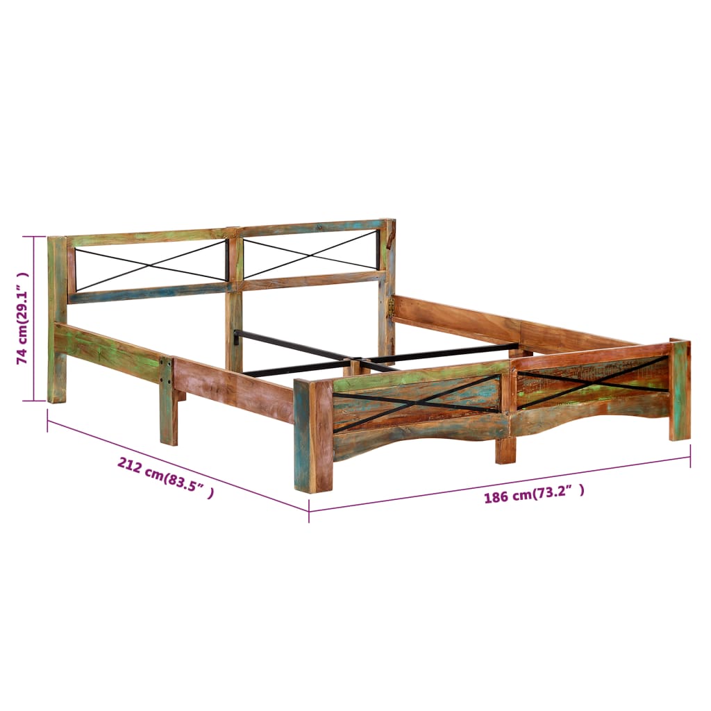 Bed Frame Without Mattress Solid Reclaimed Wood Super King