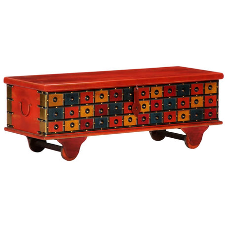 Storage Box Red 110X40X40 Cm Solid Acacia Wood