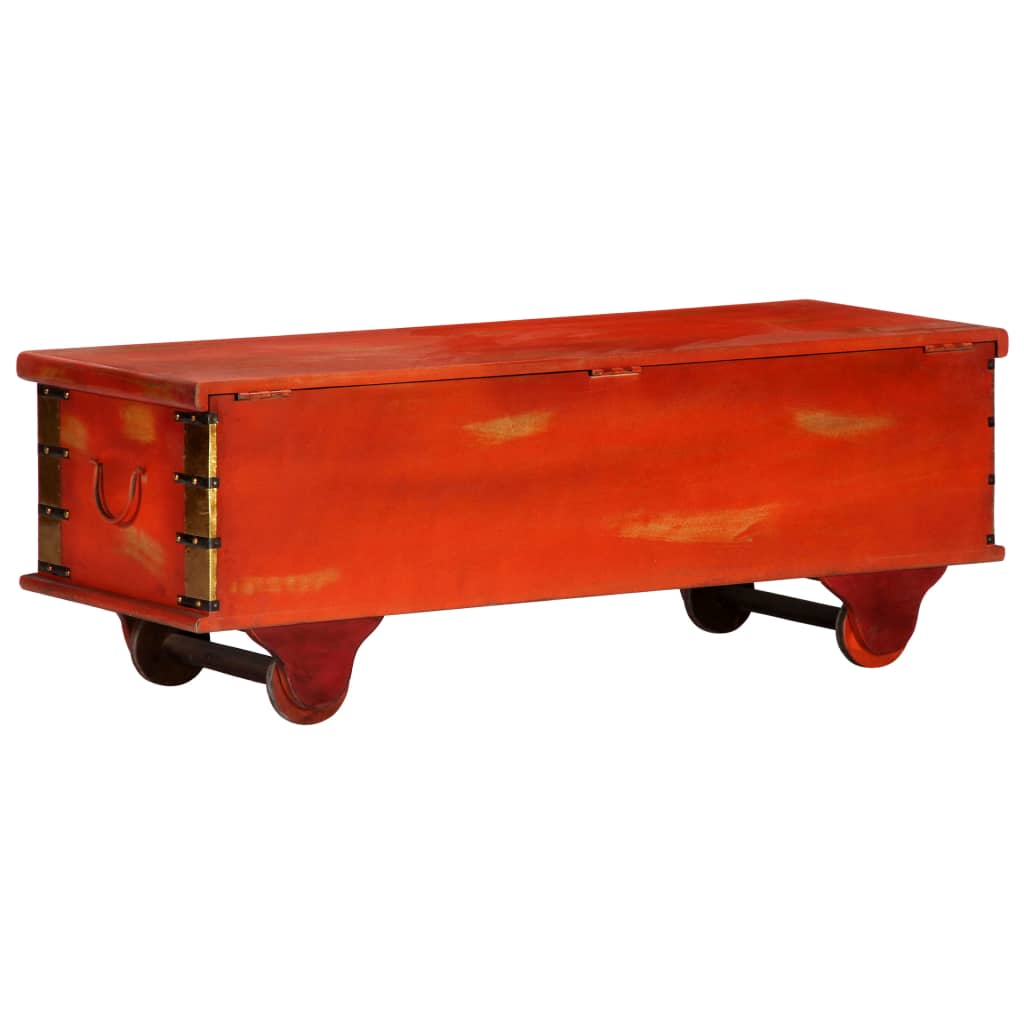 Storage Box Red 110X40X40 Cm Solid Acacia Wood