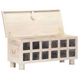 Storage Box White 110X40X45 Cm Solid Acacia Wood