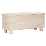 Storage Box White 110X40X45 Cm Solid Acacia Wood