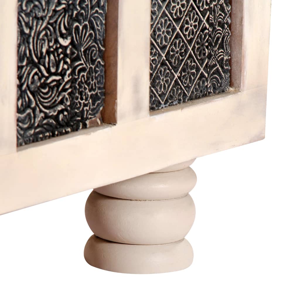 Storage Box White 110X40X45 Cm Solid Acacia Wood