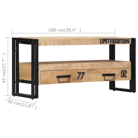 Tv Cabinet 100X30X45 Cm Solid Mango Wood