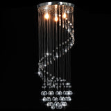 Ceiling Lamp With Crystal Beads Silver Spiral G9