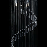 Ceiling Lamp With Crystal Beads Silver Spiral G9