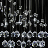 Ceiling Lamp With Crystal Beads Silver Spiral G9