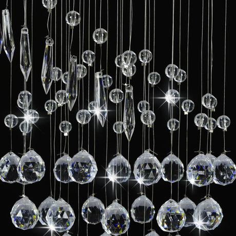 Ceiling Lamp With Crystal Beads Silver Spiral G9