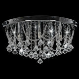 Ceiling Lamp With Crystal Beads Silver Round 4 X G9 Bulbs