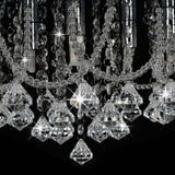 Ceiling Lamp With Crystal Beads Silver Round 4 X G9 Bulbs