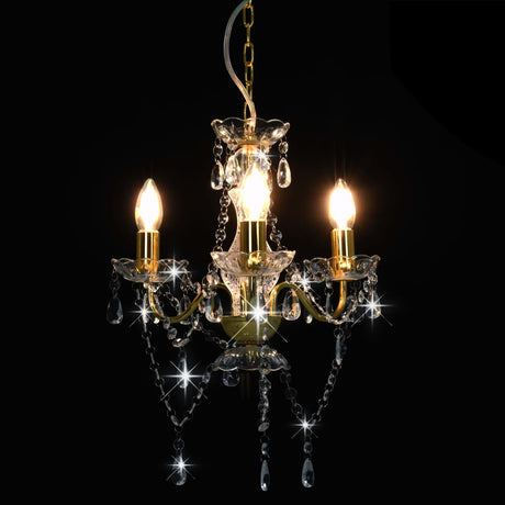Chandelier With Beads En Round 3 X E14
