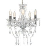 Chandelier With Crystal Beads En Round 5 X E14