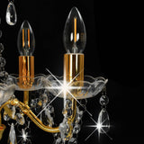 Chandelier With Crystal Beads En Round 5 X E14