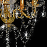 Chandelier With Crystal Beads En Round 5 X E14
