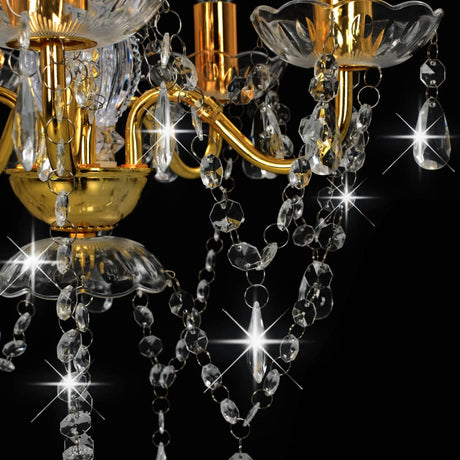 Chandelier With Crystal Beads En Round 5 X E14