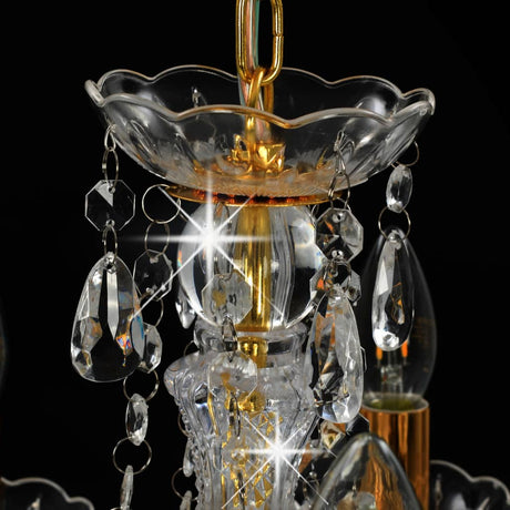 Chandelier With Crystal Beads En Round 5 X E14