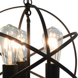 Hanging Lamp Black Sphere 3 X E27 Bulbs