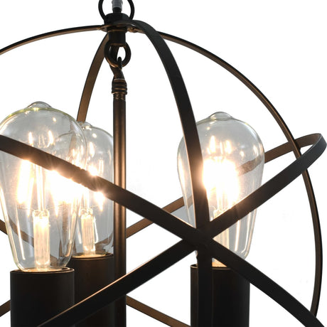 Hanging Lamp Black Sphere 3 X E27 Bulbs