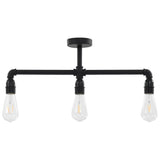 Ceiling Lamp Black 3 X E27 Bulbs