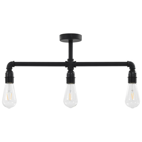 Ceiling Lamp Black 3 X E27 Bulbs