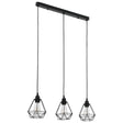 Ceiling Lamp With Diamond Design Black 3 X E27 Bulbs