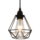 Ceiling Lamp With Diamond Design Black 3 X E27 Bulbs
