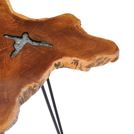 Coffee Table 70X45 Cm Solid Teak Wood And Polyresin